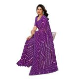 Women's Georgette Printed Saree With Unstitched Blouse 5.5Mtr (Blue