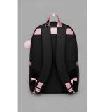 : Unisex PU Leather Solid Medium Zipper Backpack (Black)