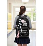 Unisex PU Leather Solid Medium Zipper Backpack (Black)