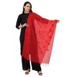 Women's Cotton Embroidered Dupatta (Red, Length:  2.25 to 2.50 Mtr)
