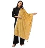 Women's Velvet Gotta Patti Dupatta (Yellow, Length:  2.25 to 2.50 Mtr)