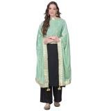 Women's Velvet Gotta Patti Dupatta (Sea Green, Length:  2.25 to 2.50 Mtr)