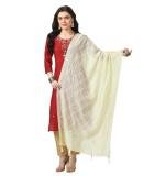 Women's Chanderi Self Design Dupatta (Off White, Length:  Free Size)