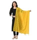 Women's Chanderi Self Design Dupatta (Yellow, Length:  Free Size)