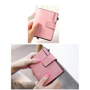 Women's Vegan Leather Small Zipper Wallet (RoseGlod)