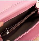 Women's Faux Leather Medium Snap Button Wallet (Pink)
