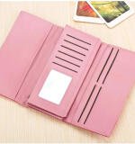Women's Faux Leather Medium Snap Button Wallet (Purple)