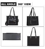 Women's Canvas Medium Top handle Satchel Zipper Handbag (Black)
