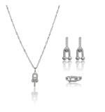 Women's Stainless Steel Unique Design Silverpolish Combo Jewelry (Silver Plated)