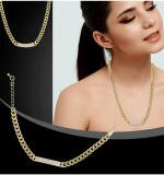 Women's Stainless Steel Gold Polish Polish Hand Bracelet And Necklace (Gold Plated)
