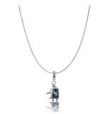 Women's Stainless Steel Airplane Design Pendent Delicate Chain (Silver Plated)