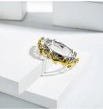 Stainless Steel Double Tone High-Quality Freesize Ring (Silver Plated)
