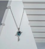 Women's Stainless Steel Key Design Delicate Chain (Silver Plated)