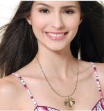 Women's Stainless Steel Leaf Pendent Delicate Chain (Gold Plated)