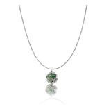 Women's Stainless Steel Galaxy Pendent Delicate Chain (Silver Plated)