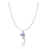 Women's Stainless Steel Butterfly Dailywear Pendent Delicate Chain (Silver Plated)
