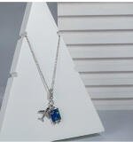 Women's Stainless Steel Airplane Design Pendent Delicate Chain (Silver Plated)
