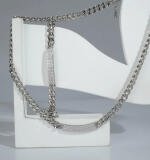 Women's Stainless Steel Silver Polish Hand Bracelet And Necklace (Silver Plated)