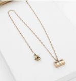 Women's Stainless Steel Mini Suitcase Pendent Delicate Chain (Gold Plated)