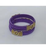 Women's Plastic Silk Thread Bangles (Light Violet, Size: 2.4)
