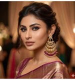 Women's Zinc Alloy Gold Plated Chandbali Earrings (Multicolor)
