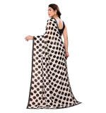 Women's Georgette Printed Saree With Unstitched Blouse 5.5Mtr (Black)