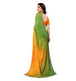 Women's Georgette Printed Saree With Unstitched Blouse 5.5Mtr (Green)
