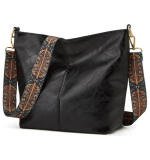 Women's PU Leather Zipper Handbag (Black)