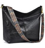 Women's PU Leather Zipper Handbag (Black)