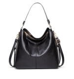 Women's PU Leather Zipper Handbag (Black)