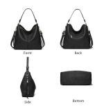 Women's PU Leather Zipper Handbag (Black)
