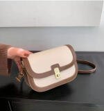 Women's PU Leather Zipper Sling Bag (Beige)