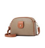 Women's PU Leather Zipper Sling Bag (Khakhi)