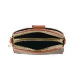 Women's PU Leather Zipper Sling Bag (Khakhi)