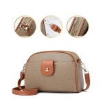Women's PU Leather Zipper Sling Bag (Khakhi)