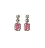 Women's Brass Silver Plated Drop Earrings (Pink)