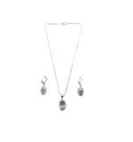 Women's Brass Silver Plated Pendant Set (Grey)