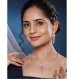 Women's Brass Silver Plated Necklace set (Silver)