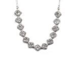 Women's Brass Silver Plated Necklace set (White)