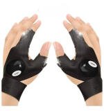 Pack of 2 LED Flashlight Gloves (Black)