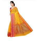 Women's Kota Doria Cotton Border Saree With Blouse (Gold, 5-6 Mtrs)